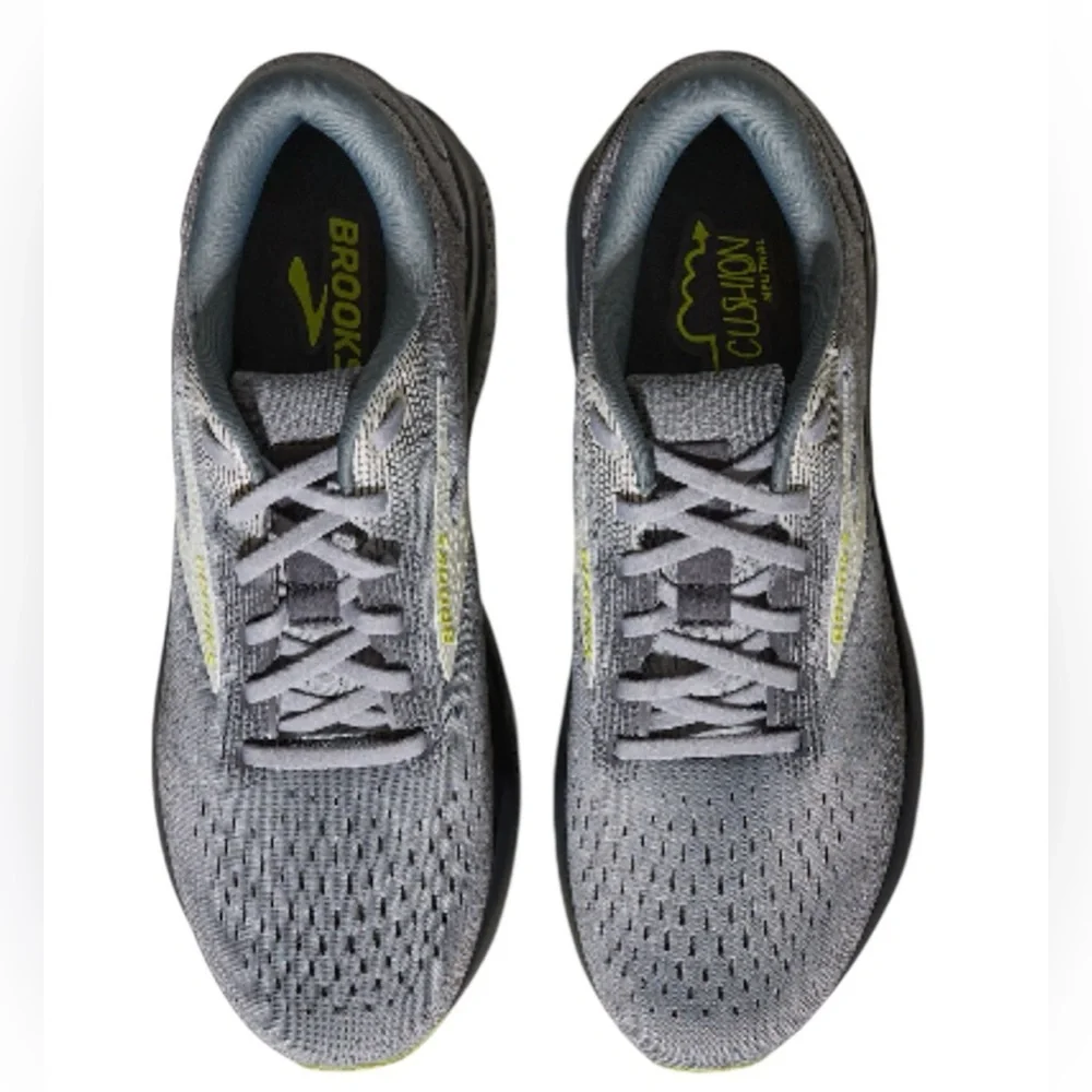 Brooks Ghost 16 in Grey/Lime tennis shoes sneakers Size Men’s 10 - Picture 9 of 11